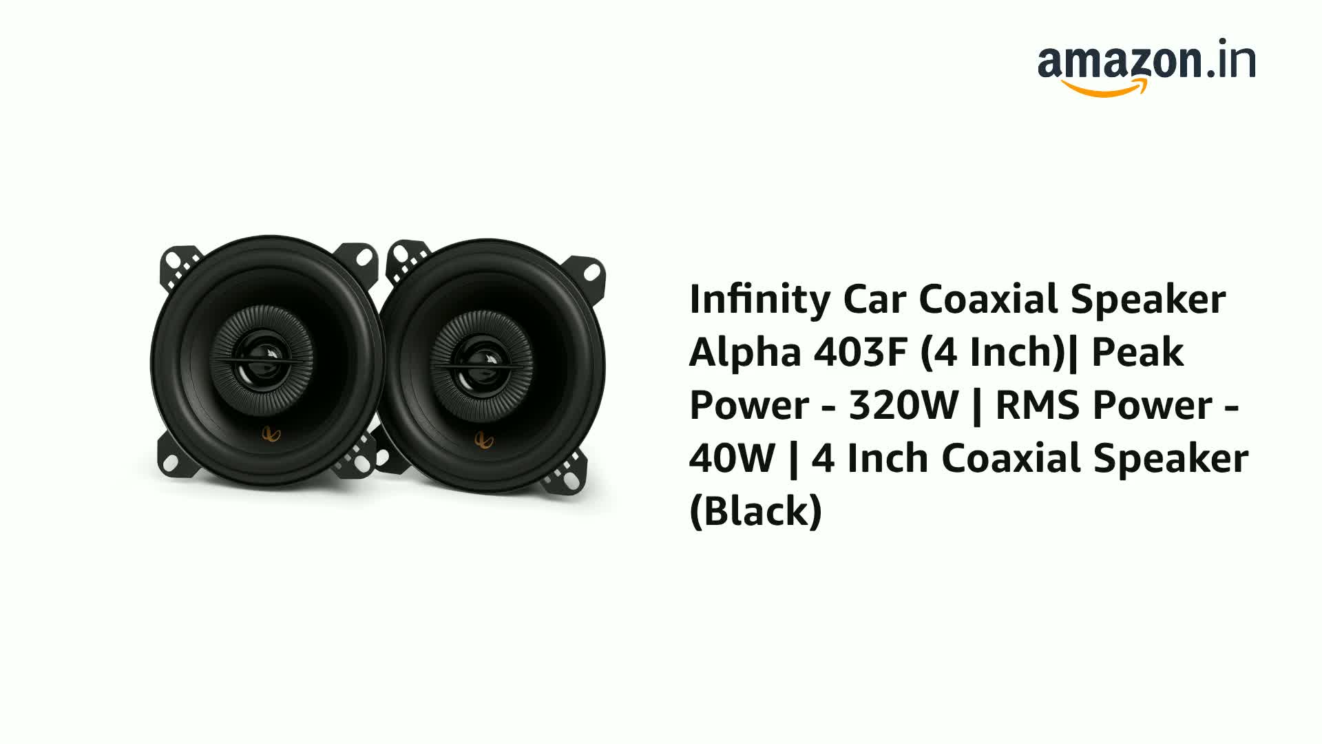 Infinity Car Coaxial Speaker Alpha 403F (4 Inch)| Peak Power